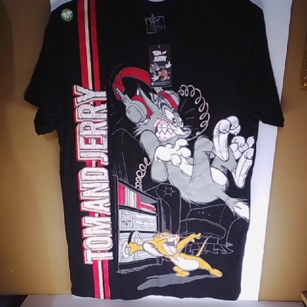 Tom and Jerry Black Graphic T-Shirt
